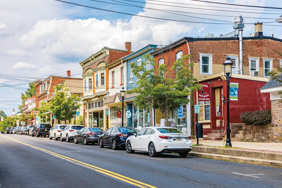 Main Street in Newtown, Bucks County, Pennsylvania