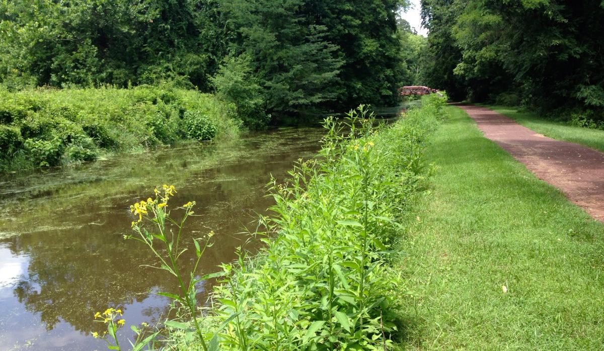 The Delaware Canal towpath in Yardley, Bucks County, Pennsylvania